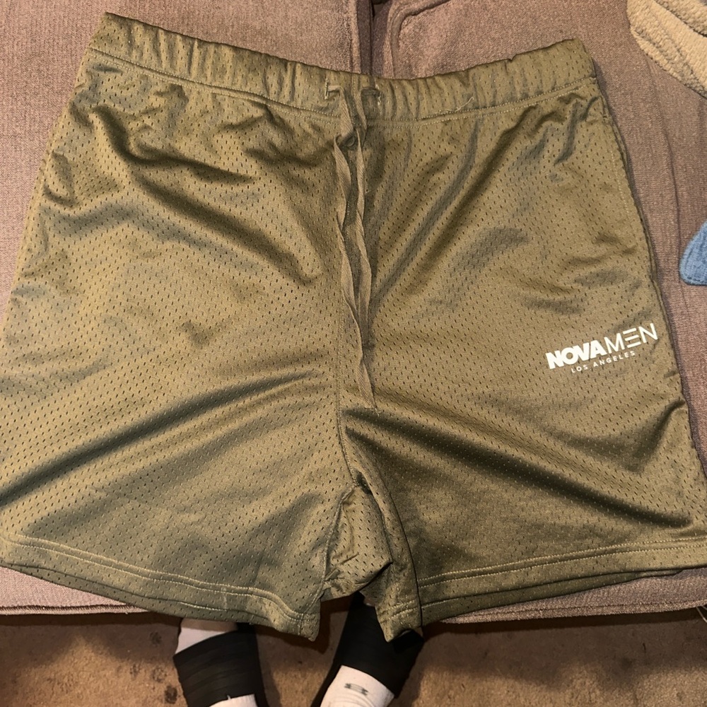 Fashion Nova Men Olive Athletic Shorts